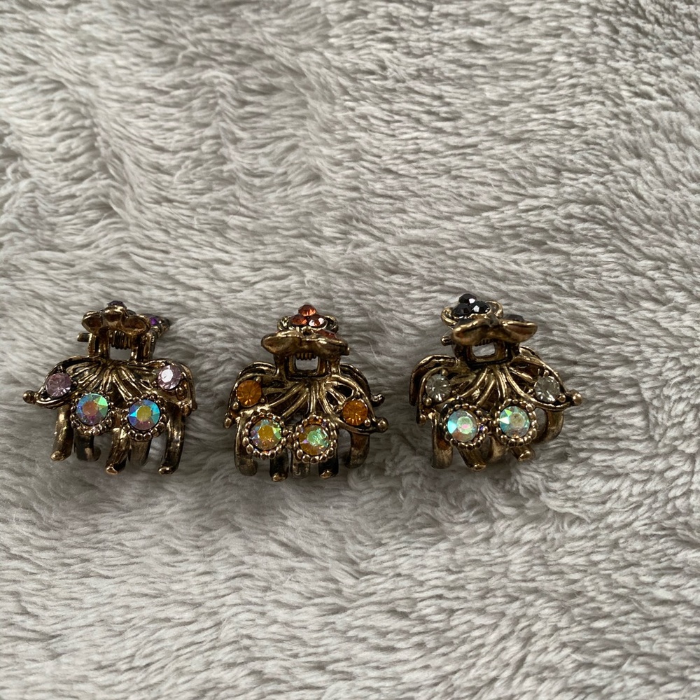 Vintage 1920’s Bronze and Gold Hair Clips